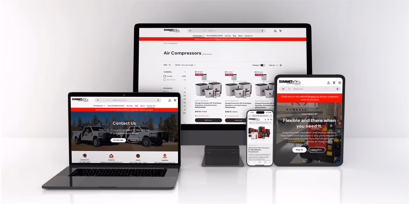 Summit Compression website, designed and built by Mondo