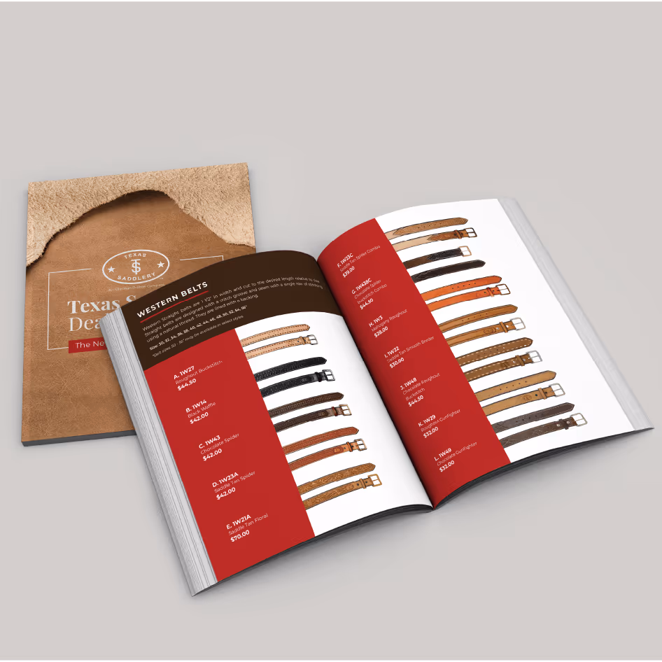 Texas Saddlery catalog, designed and printed by Mondo